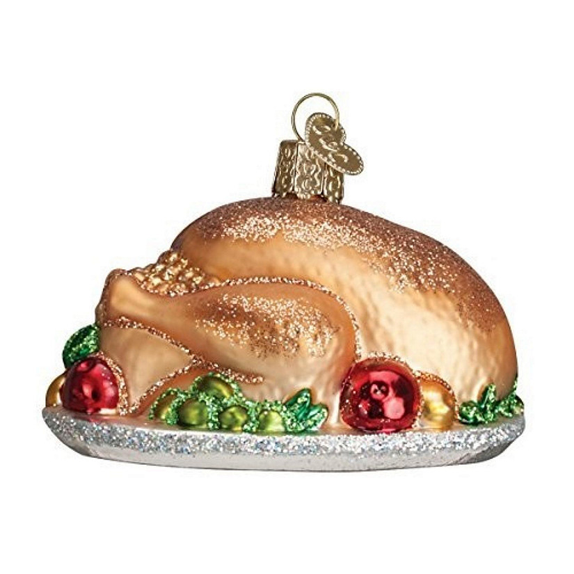 Old World Christmas #32201 Turkey Platter Glass Blown Ornament Image