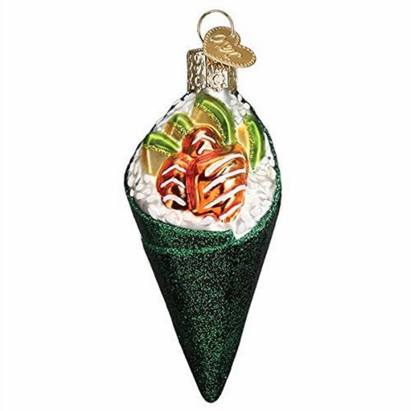 Old World Christmas 32418 Glass Blown Sushi Hand Roll Ornament Image