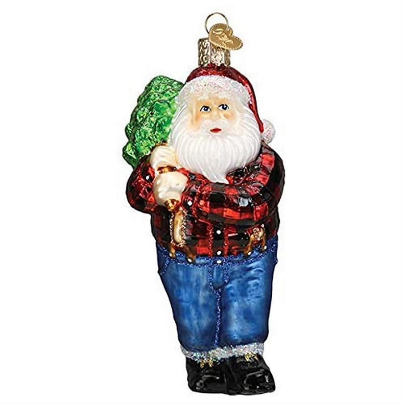 Old World Christmas #40318 Glass Blown Ornaments, Lumberjack Santa , 5" Image