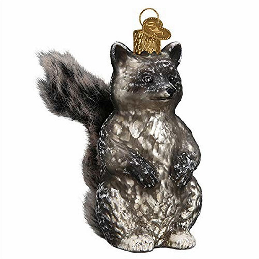 Old World Christmas 51018 Glass Blown Vintage Raccoon Ornament Image