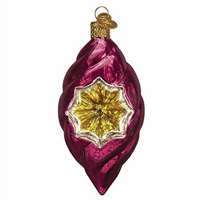 Old World Christmas 51504 Glass Blown Lustrous Orchid Reflection Ornament Image