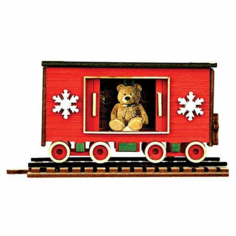 Old World Christmas 80036 Santa's North Pole Express Box Car Ornament Image