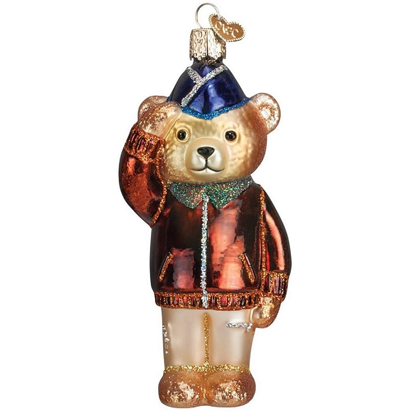 Old World Christmas Air Force Collection- Glass Blown Ornament Air Force Bear Image