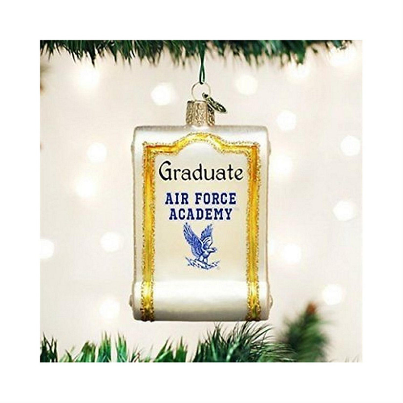 Old World Christmas Air Force Diploma Glass Blown Ornament Image