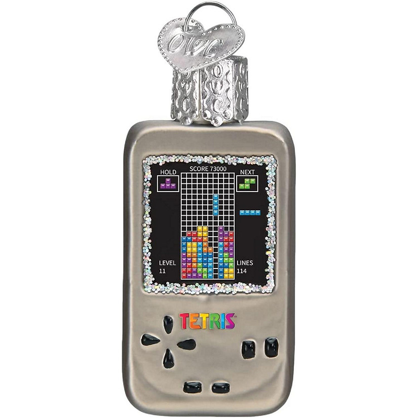Old World Christmas Blown Glass Mini Ornament,Tetris Game Image