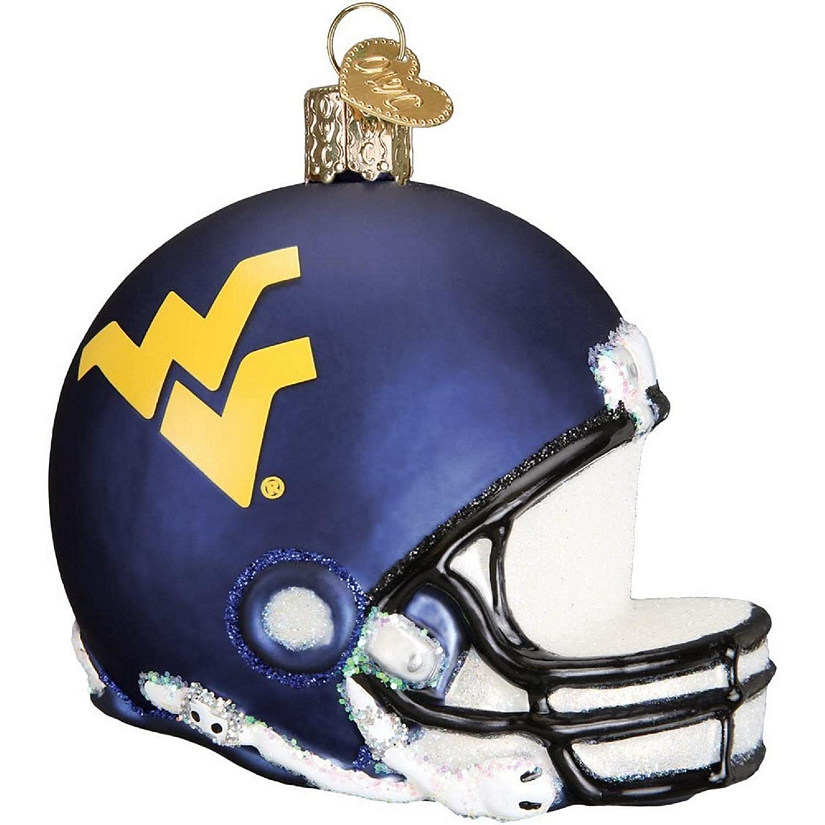 Old World Christmas Blown Glass Ornament, West Virginia Helmet Image