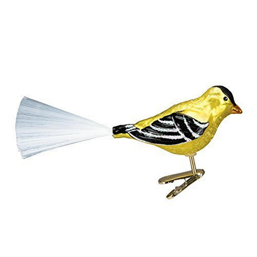 Old World Christmas Blown Glass Ornament, Western Goldfinch Image