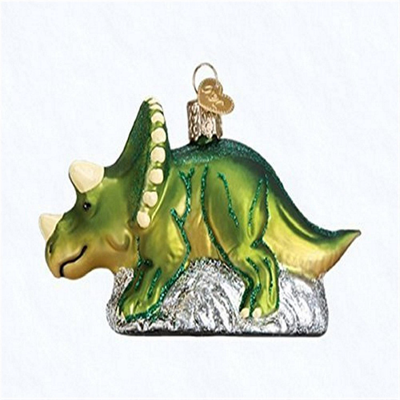 Old World Christmas Blown Triceratops Glass Ornament Image