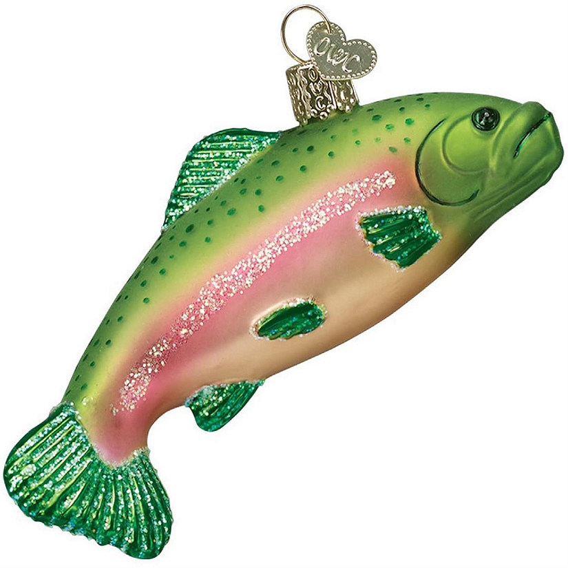Old World Christmas Fish Collection Glass Blown Ornaments Rainbow Trout #12096 Image