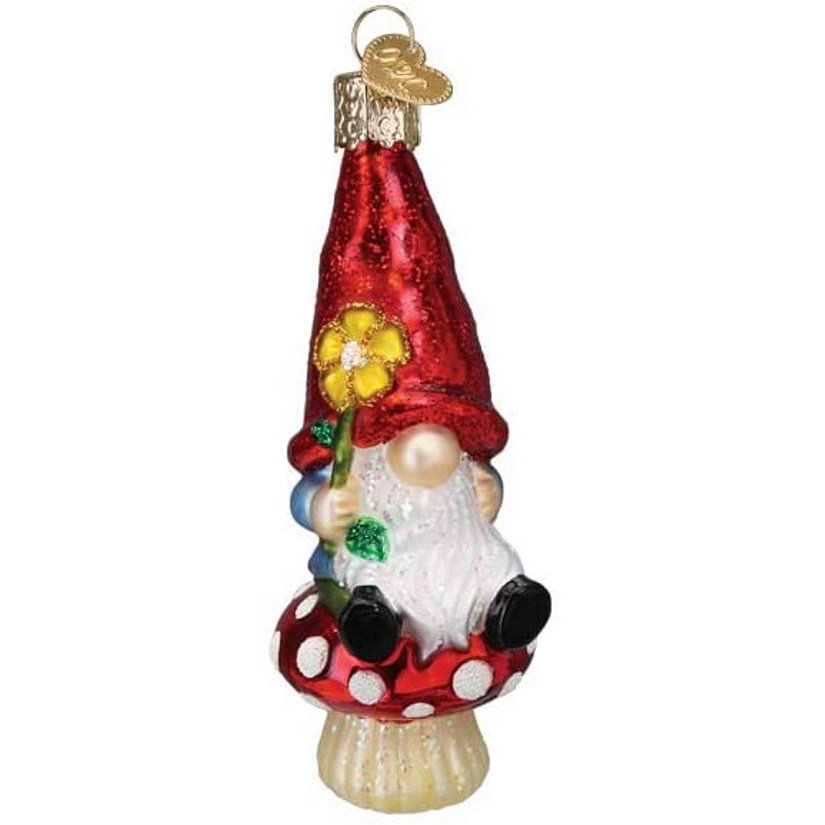 Old World Christmas Garden Gnome Glass Blown Ornament, Christmas Tree Image