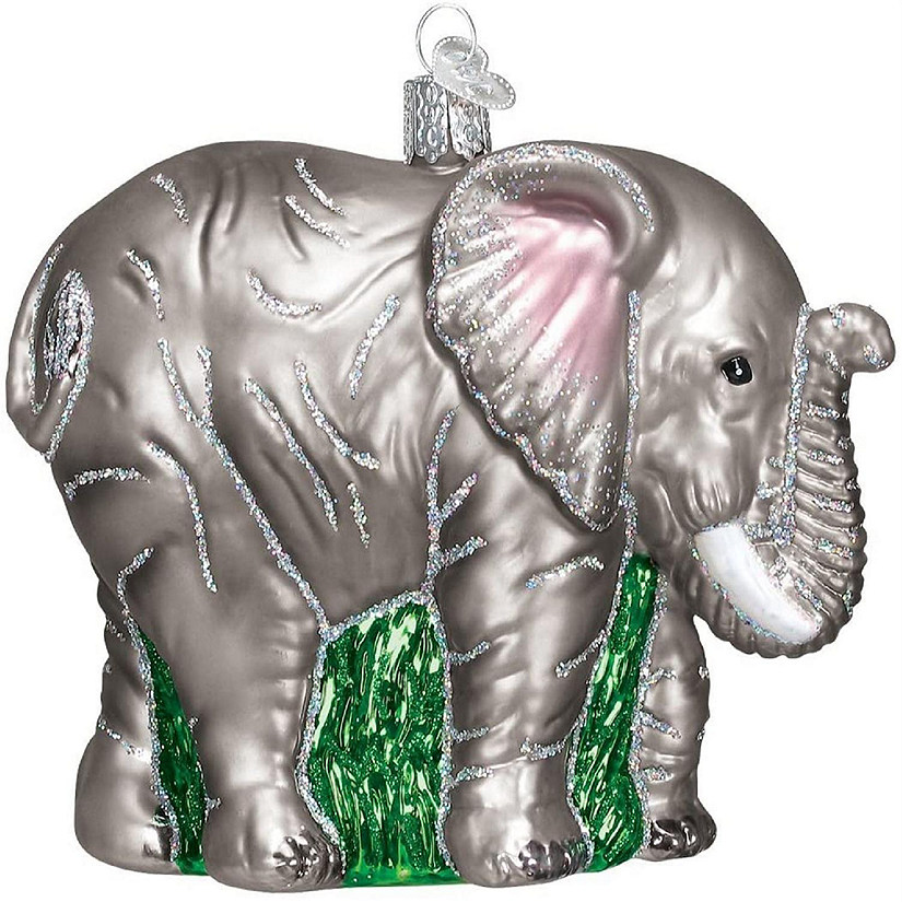 Old World Christmas Glass Blown Ornament 12159 Large Elephant- 5 Image