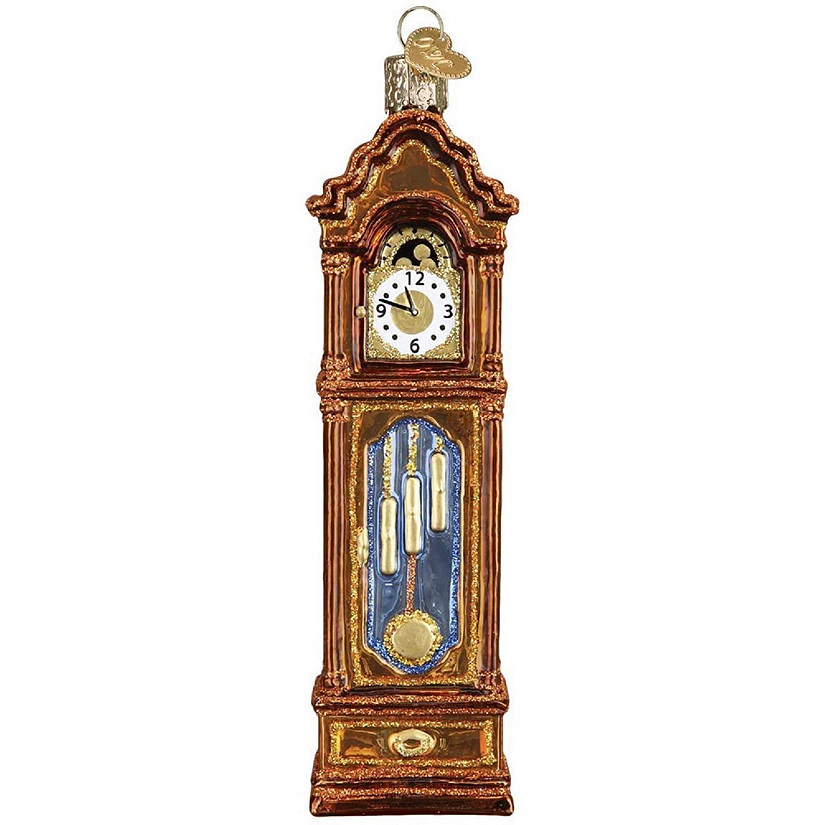 Old World Christmas Glass Blown Ornament 32382 Grandfather Clock, 5.5 inches Image