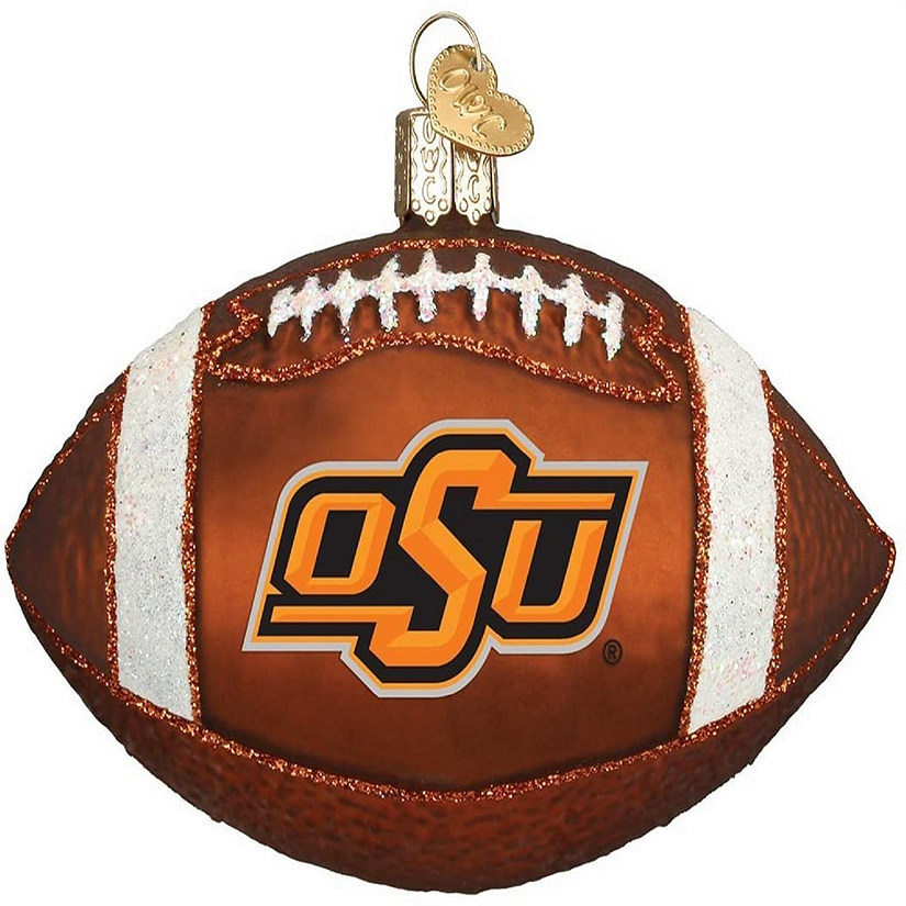 Old World Christmas Glass Blown Ornament 60500 Oklahoma State Football- 4 Image