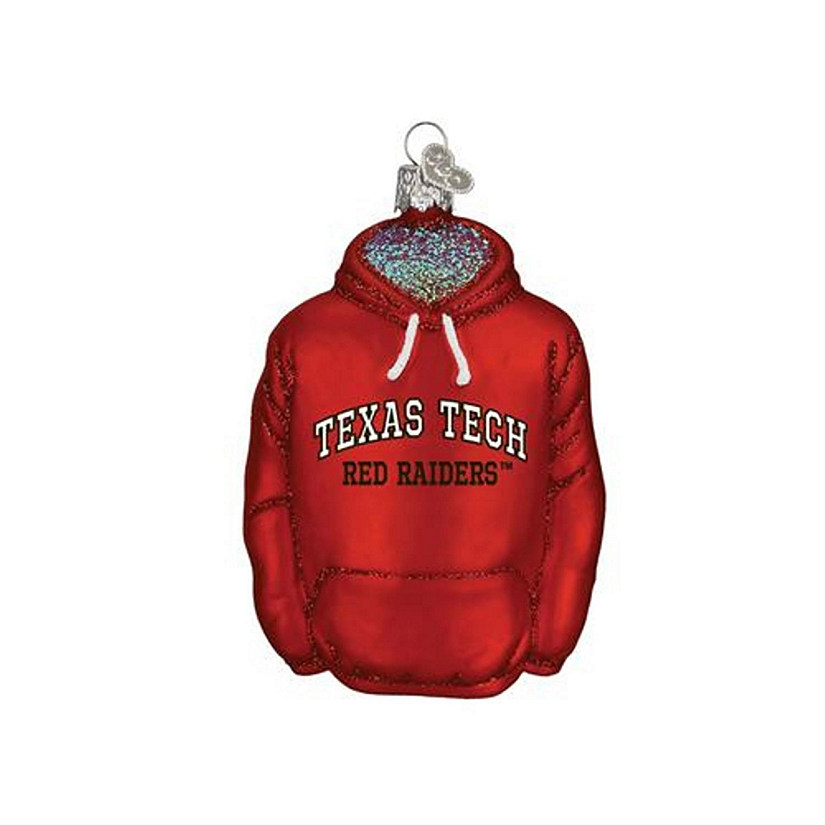 Old World Christmas Glass Blown Ornament 63203 Texas Tech Hoodie, 4.5 Inches Image