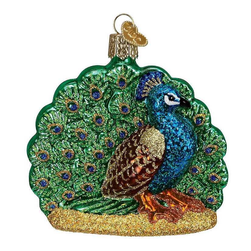 Old World Christmas Glass Blown Ornament Proud Peacock (#16074) Image