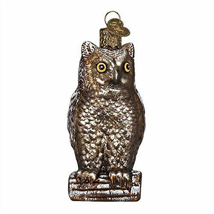 Old World Christmas Glass Blown Ornament- Vintage Wise Old Owl 51003 Image
