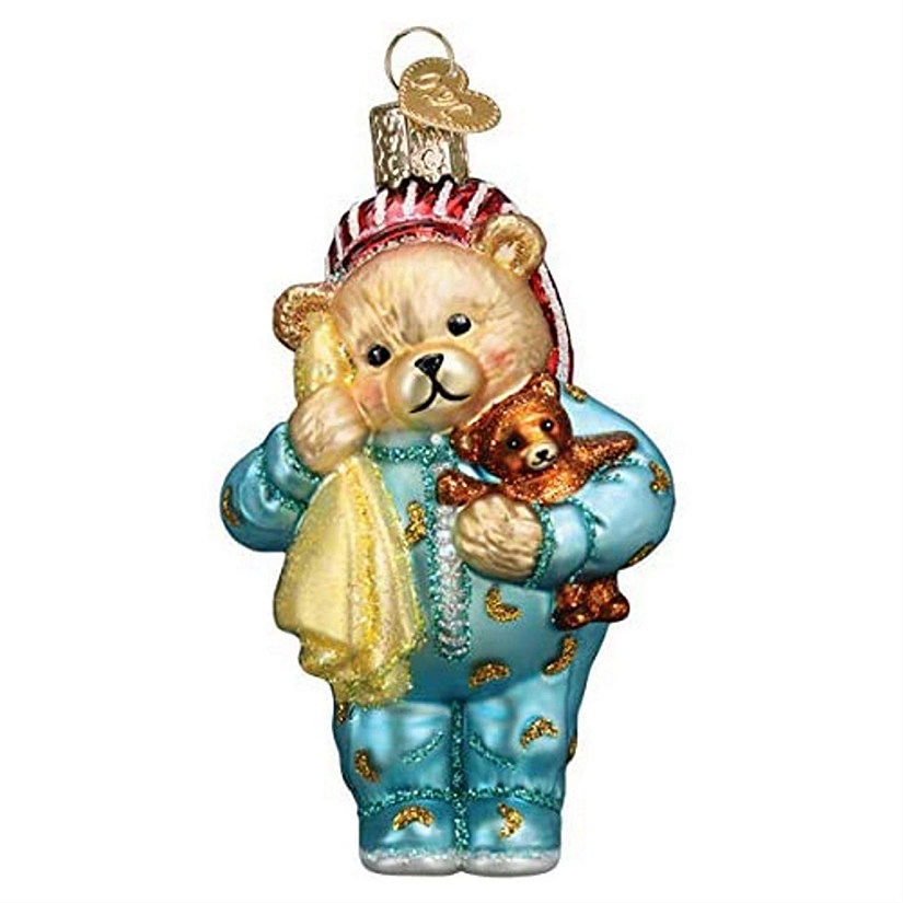 Old World Christmas Glass Blown Ornaments Bedtime Teddy Bear (#12601) Image