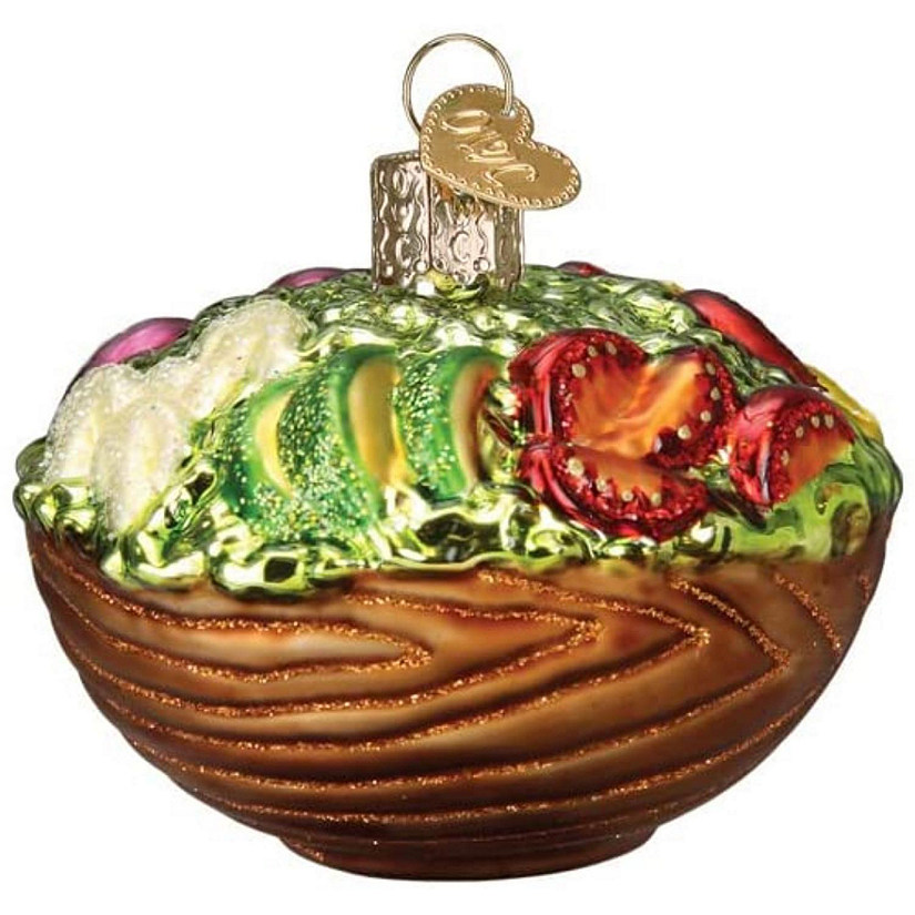 Old World Christmas Glass Blown Tree Ornament, Bowl of Salad Image