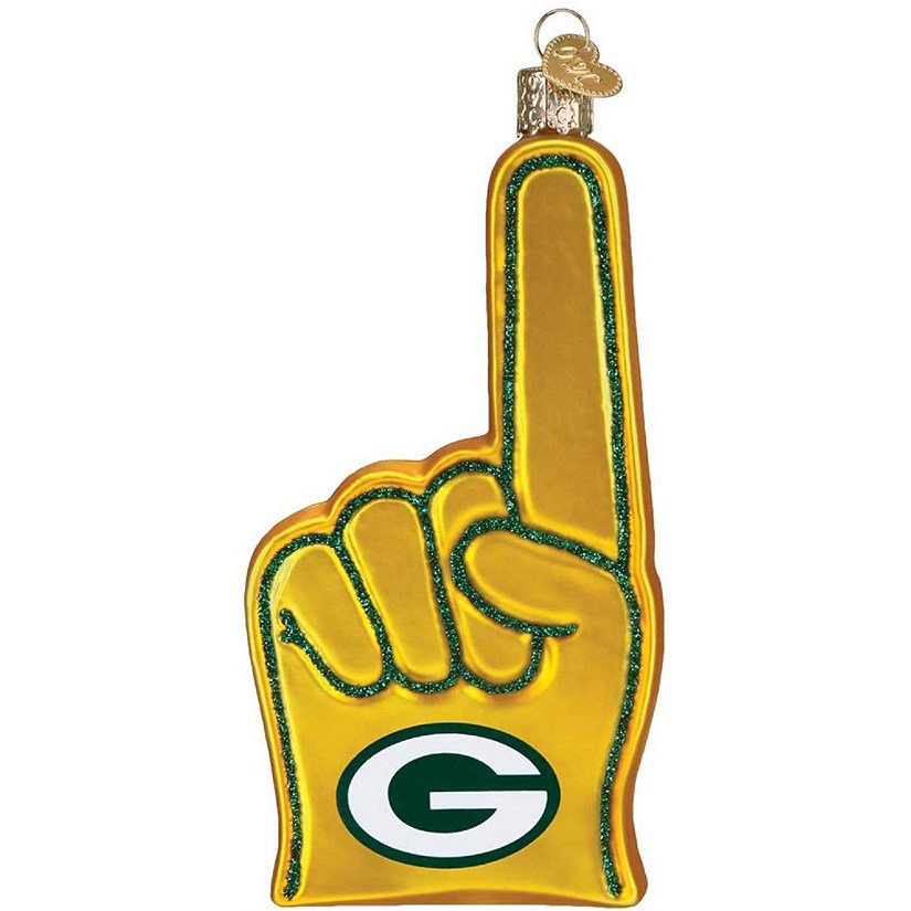 Old World Christmas Green Bay Packers Foam Finger Ornament For Christmas Tree Image
