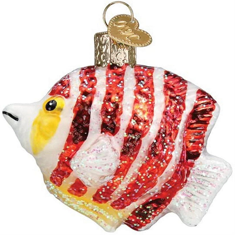 Old World Christmas Hanging Glass Tree Ornament, Peppermint Angelfish Image