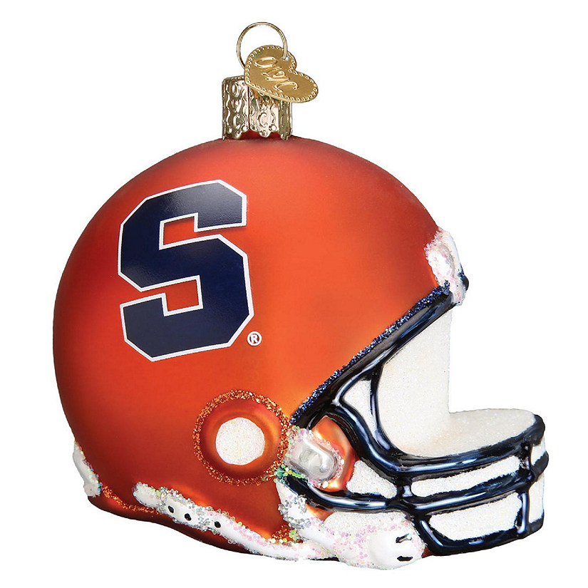 Old World Christmas Hanging Glass Tree Ornament, Syracuse University Football Helmet Image