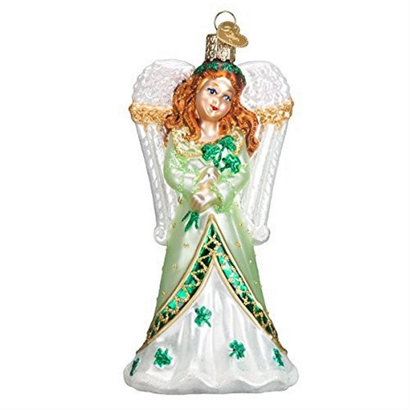 Old World Christmas Irish Angel Glass Ornament FREE BOX 10218 New Image