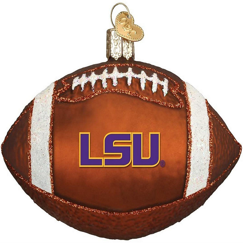 Old World Christmas LSU Louisiana State University Glass Blown Christmas Tree Ornaments Football Image