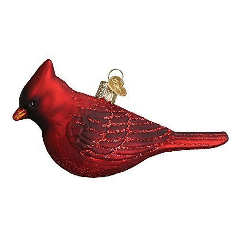 Old World Christmas Northern Cardinal Bird Glass Ornament 16110 FREE BOX New Image