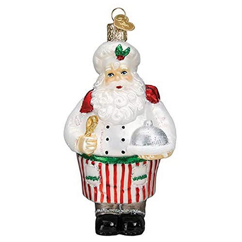 Old World Christmas Ornaments Chef Santa Glass Blown Ornaments for Christmas Tree Image