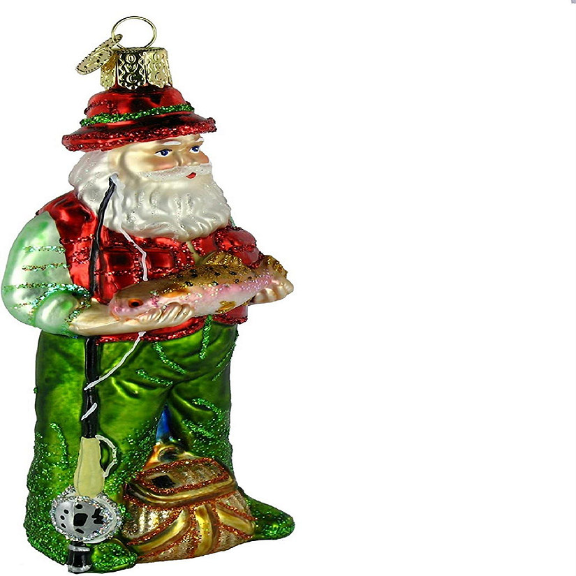Old World Christmas Ornaments Fisherman Collection Glass Blown Ornaments for Christmas Tree- Fly Fishing Image