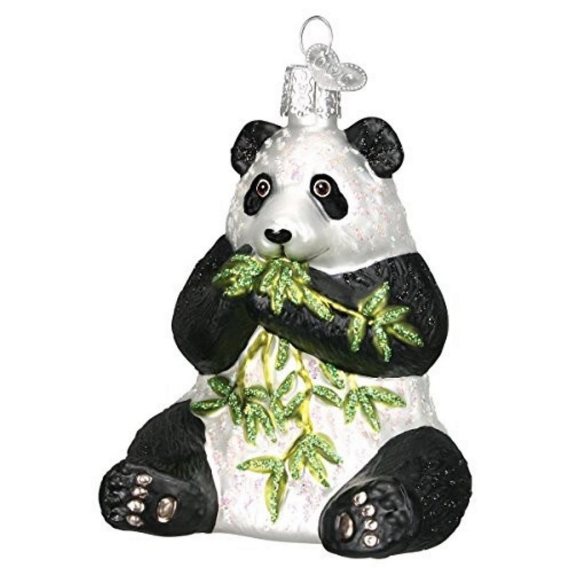 Old World Christmas Ornaments: Panda Glass Blown Ornaments for Christmas Tree Image