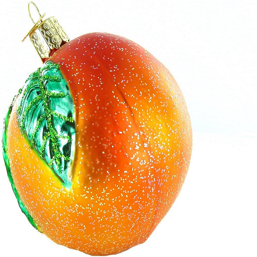 Old World Christmas Peach Glass Blown Hanging Christmas Ornament Image