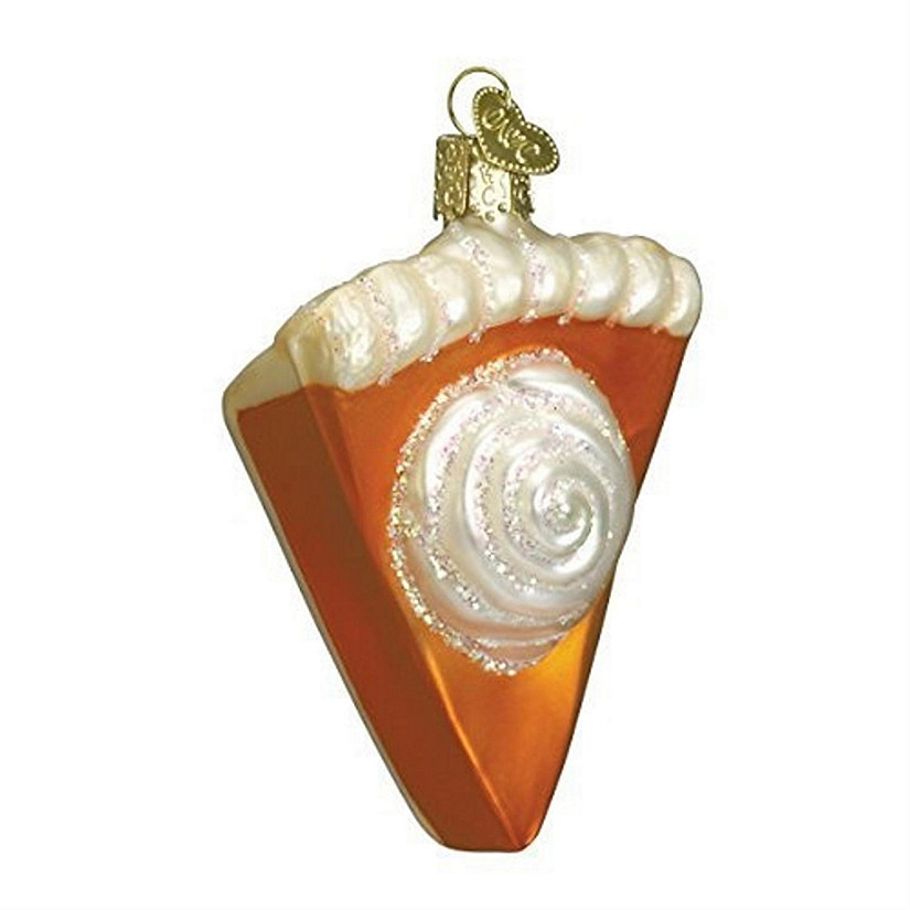 Old World Christmas Piece Of Pumpkin Pie Glass Blown Ornament Image