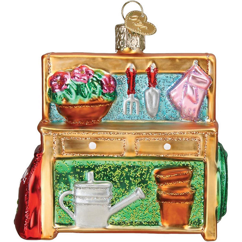 Old World Christmas Potting Bench Blown Glass Holiday Ornament Image