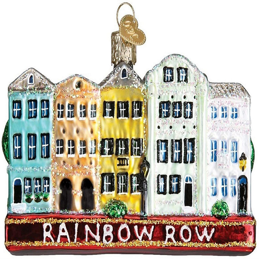 Old World Christmas Rainbow Row Buildings Ornament 20100 Charleston FREE BOX Image