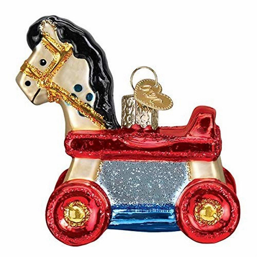 Old World Christmas Rolling Horse Toy Hanging Christmas Ornament Image