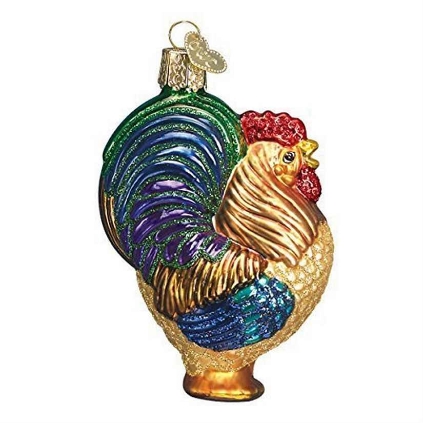 Old World Christmas Rooster Glass Blown Ornament Image