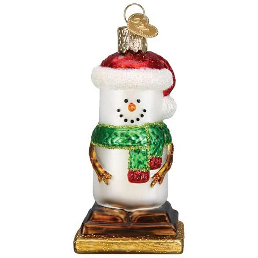 Old World Christmas SMores Snowman Glass Blown Ornament, Christmas Tree Image