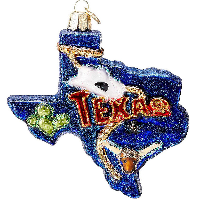 Old World Christmas State of Texas Glass Ornament Decoration 36187 FREE BOX New Image