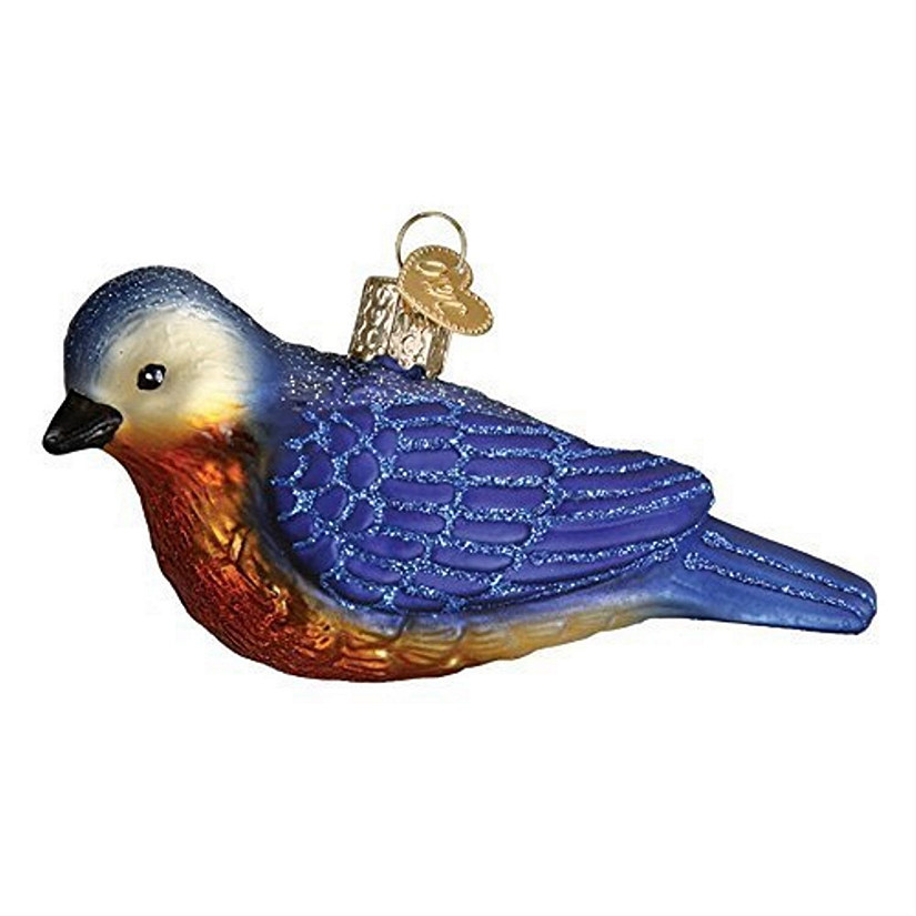 Old World Christmas Western Bluebird Bird Glass Ornament 16112 FREE BOX New Image