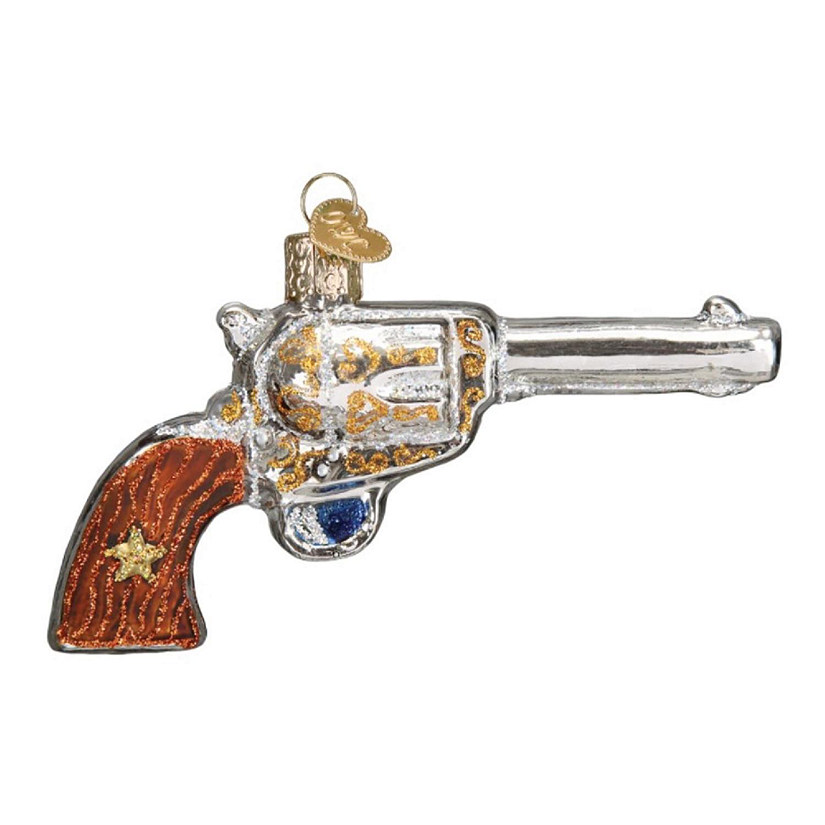 Old World Christmas Western Revolver Glass Blown Ornament Image