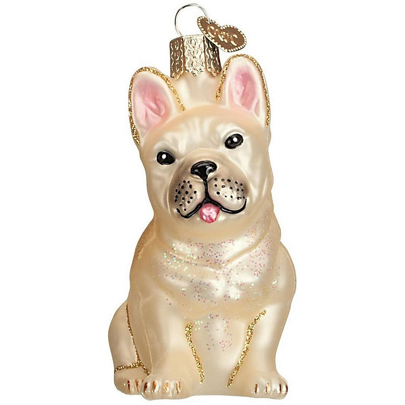 Old World French Bulldog Christmas Ornament Image