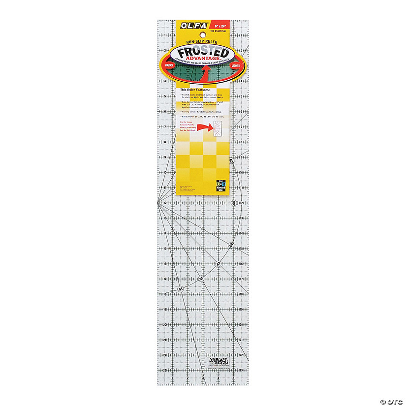 OLFA Frosted Advantage Non-Slip Ruler "The Essential"-6"X24" Image
