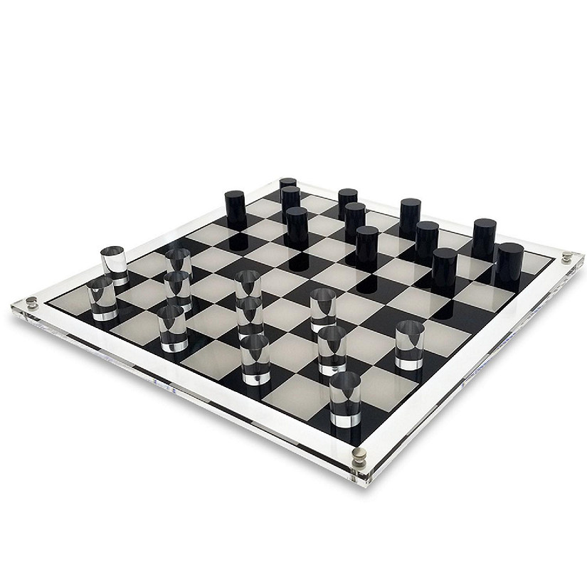 OnDisplay 3D Luxe Acrylic Checkers Set, Clear Image