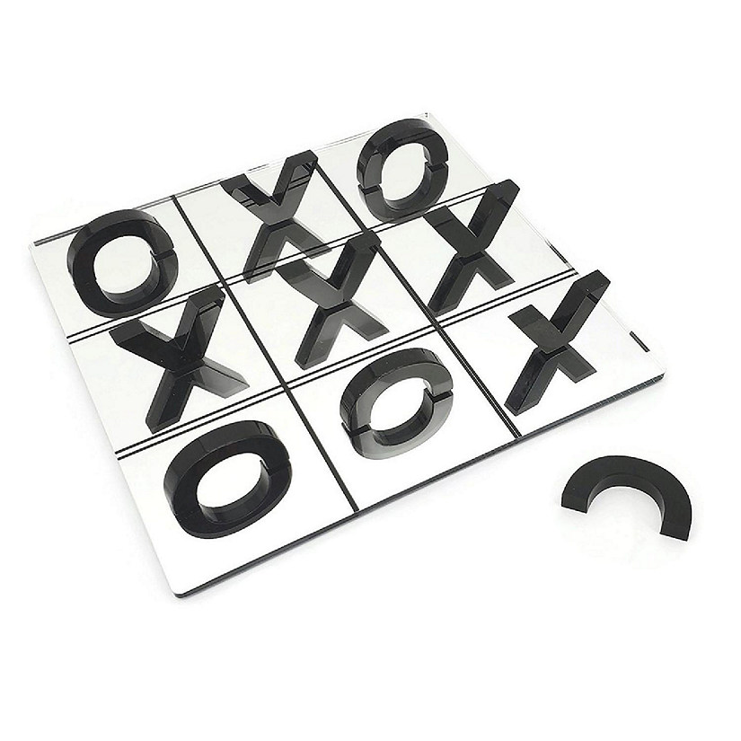 OnDisplay 3D Luxe Acrylic Mirrored Effect Tic Tac Toe Set, Black Image