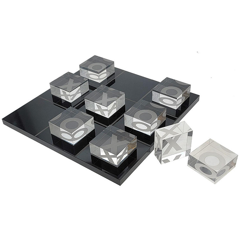 OnDisplay 3D Luxe Acrylic Tic Tac Toe Set (Black/Clear) Image
