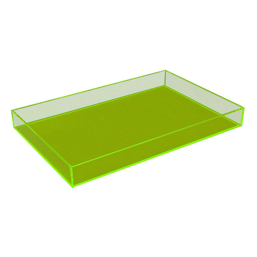 OnDisplay Electric Neon Luxe Clear Acrylic Stackable Cosmetic/Jewelry Tray - Neon Yellow Image