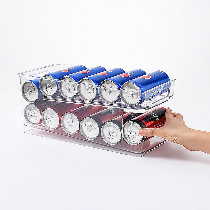 OnDisplay FIFO Refrigerator Soda/Beer Can Organizer - Stores 12 Cans in Fridge w/Auto Feed Image