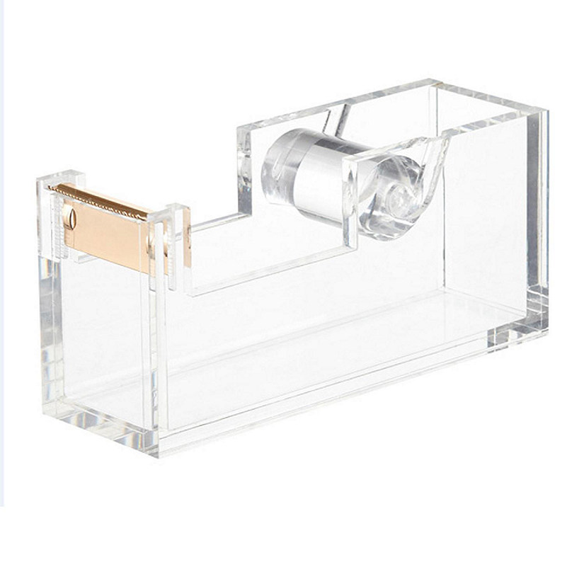 OnDisplay Luxe Acrylic Clear and Metallic Gold Tape Dispenser Image
