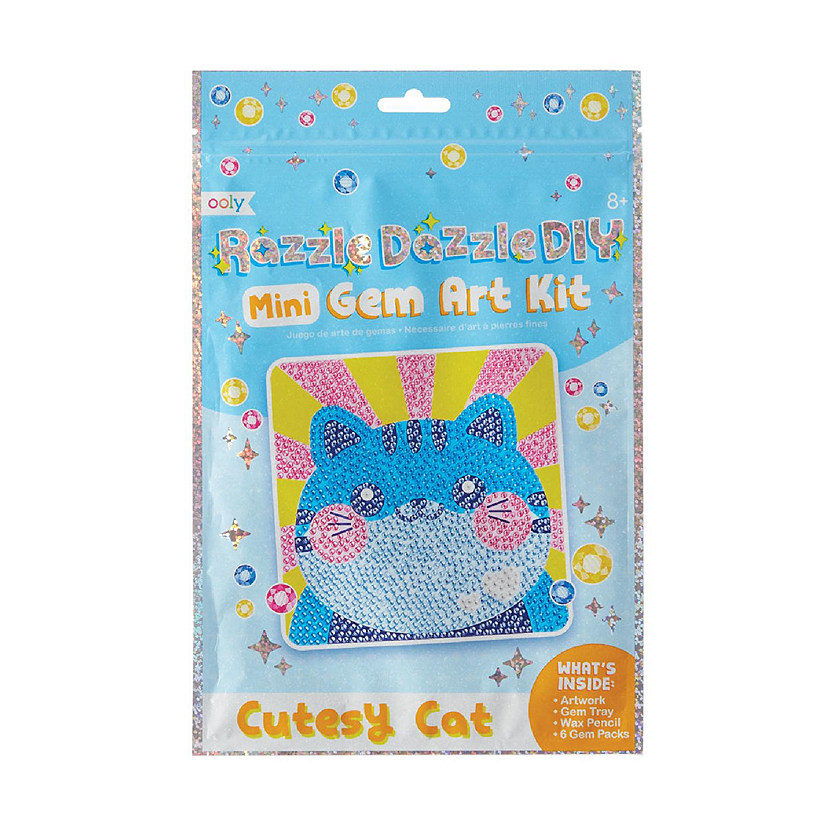 OOLY Razzle Dazzle D.I.Y. Mini Gem Art Kit - Cutesy Cat Image